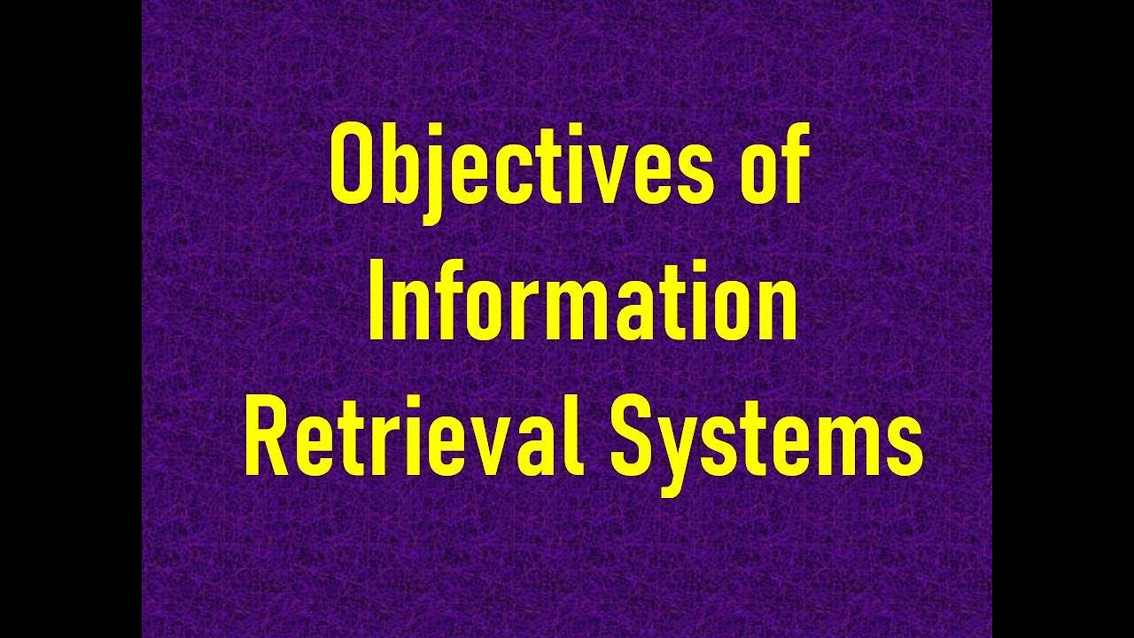 Цели систем поиска информации || Системы поиска информации || IRS