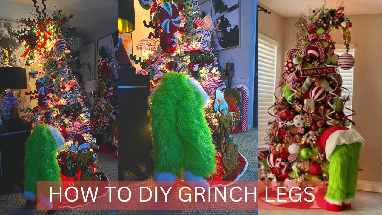 CHRISTMAS DECORATE LIKE A PRO! HOW TO DIY GRINCH LEGS FOR YOUR GRINCH CHRISTMAS TREE