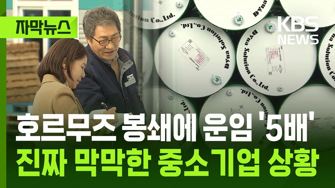 [자막뉴스] 호르무즈 봉쇄에 운임 '5배' 진짜 막막한 중소기업 상황 / KBS 2026.03.09.