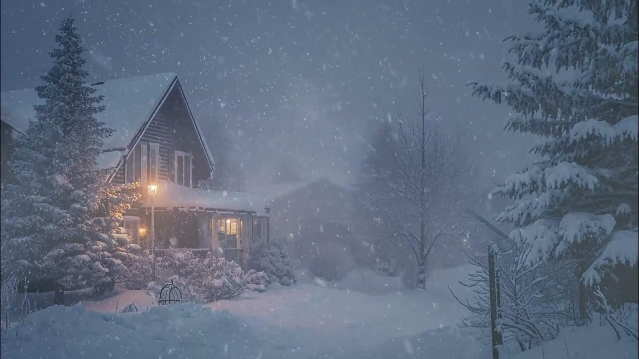 Snowy Mountain Cabin at Night ❄️ Cozy Winter Ambience for Sleep