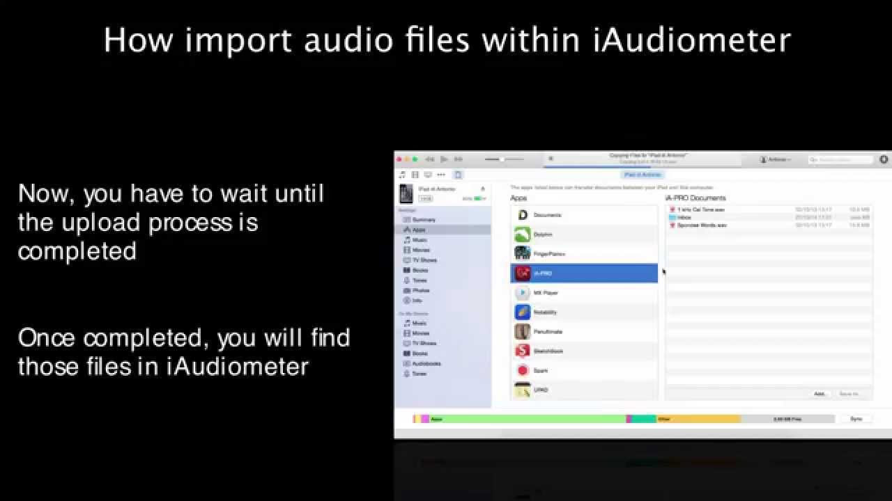 How to import audio files within iAudiometer