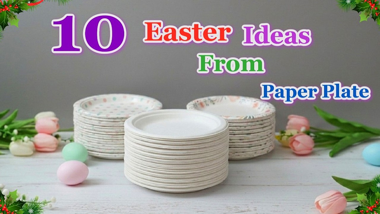 DIY 10 New Easter Decoration ideas from Disposable paper plate| DIY Easy Easter craft idea 🐰50