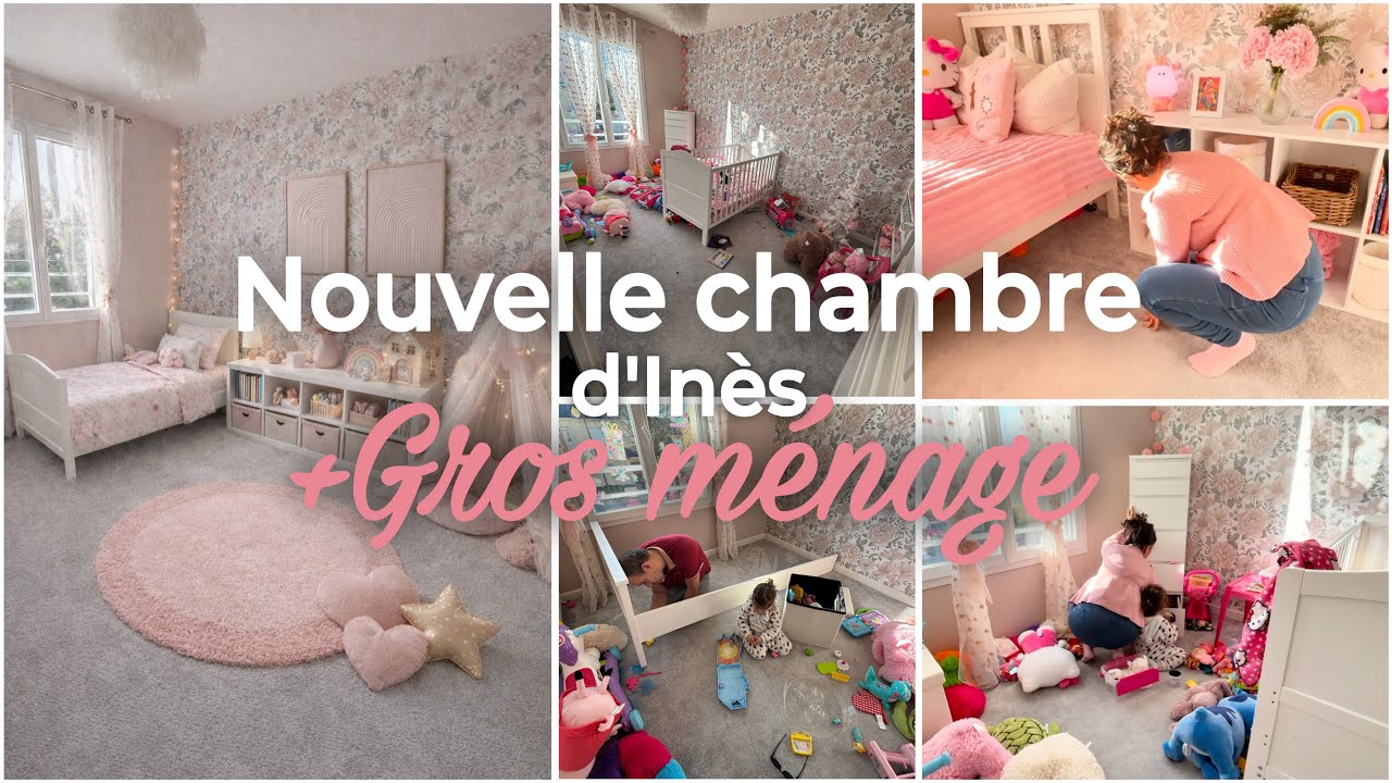 🎀UNE NOUVELLE CHAMBRE POUR MA FILLE 🎀// TRANSFORMATION PETIT BUDGET + GROS MÉNAGE 🧽 