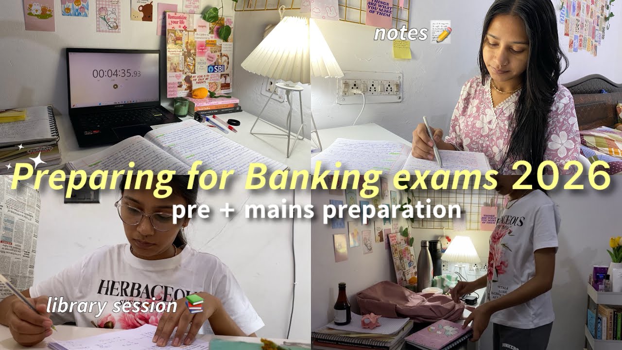 STUDY VLOG 📚~Bank exam preparation, library sessions, waking up early morning ☀️