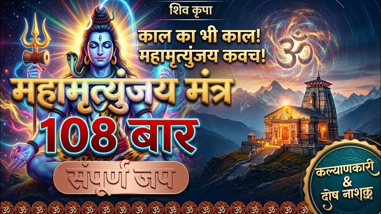 महामृत्युंजय मंत्र 108 बार | Mahamrityunjaya Mantra 108 Times with Lyrics | Shiv Mantra.  