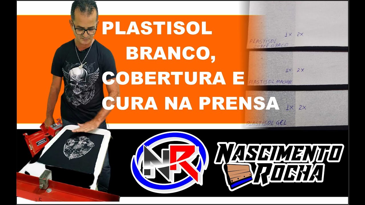 PLASTISOL BRANCO,  A CURA NA PRENSA COM E SEM BRILHO