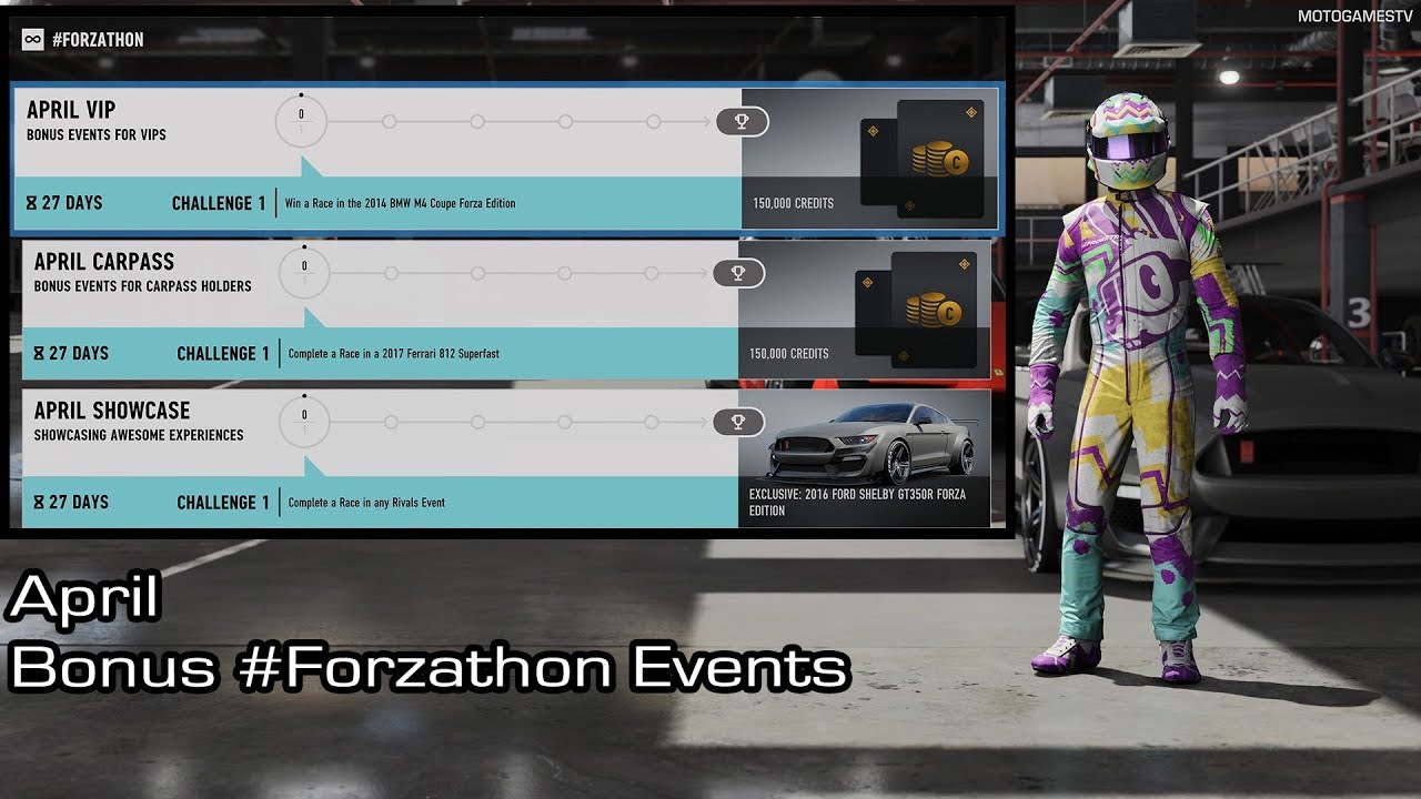 Forza Motorsport 7 - April Bonus #Forzathon Events [4K 60FPS]