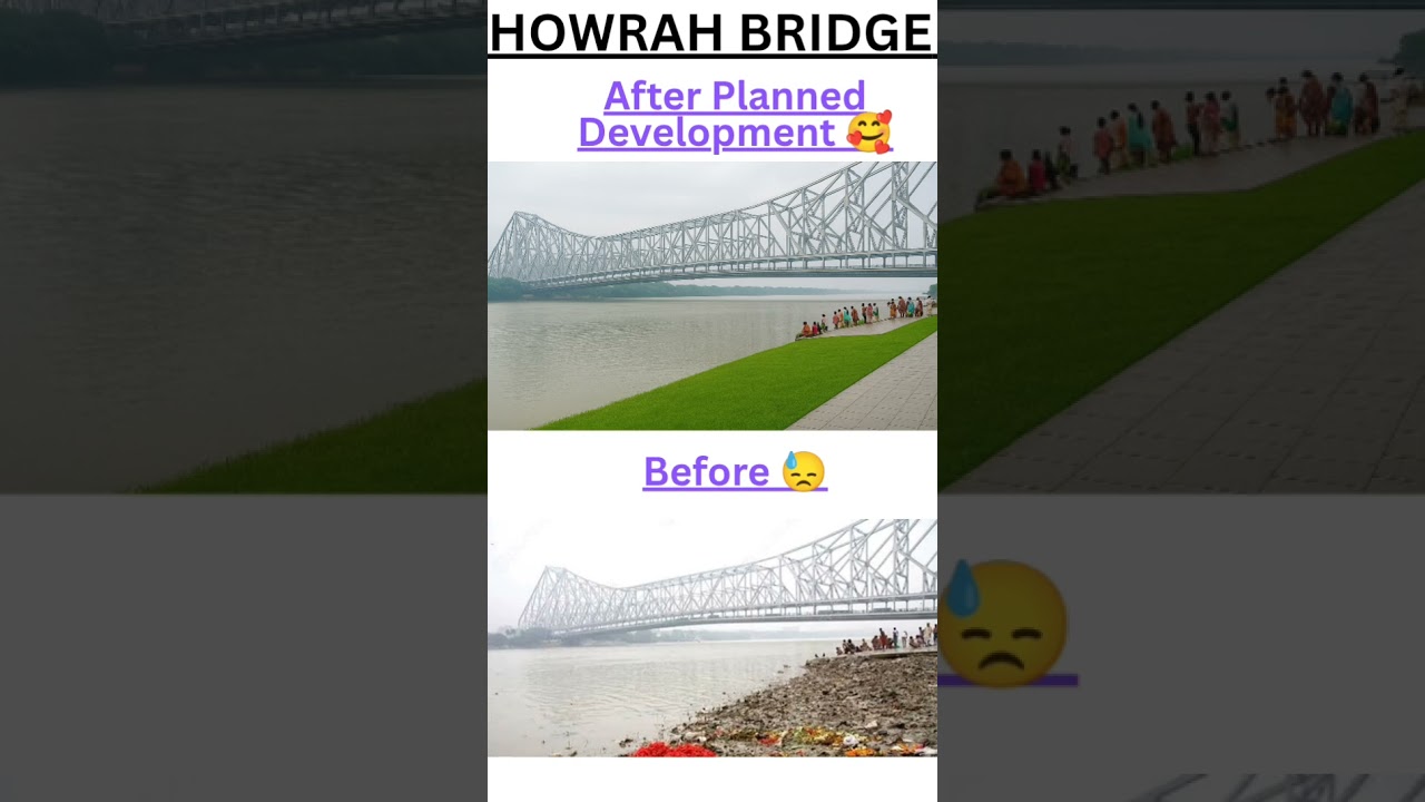 KOLKATA HOWRAH BRIDGE HOOGLEY WEST BENGAL REDEVELOPMENT AND BEAUTIFICATION #kolkata #development