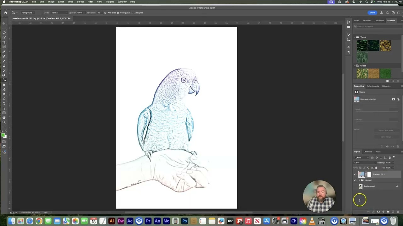 Pencil Sketch #3 Gradient Color