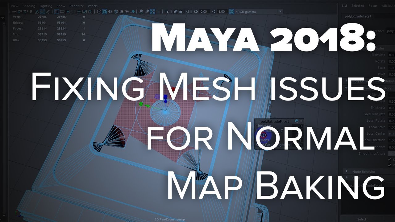 1  Maya 2018: Fixing Mesh issues for Normal Map Baking
