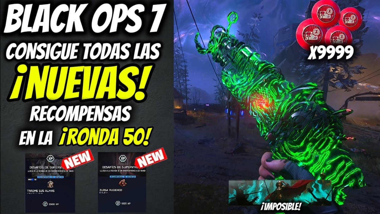✅¡BLACK OPS 7! 🔥OBTEN RECOMPENSAS EXCLUSIVAS RONDA 50🔥 COD 7 ZOMBIES💀