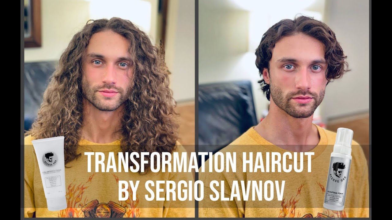 From very long and wavy to short. Transformation Men’s Haircut By Sergio Slavnov with Avenue Man