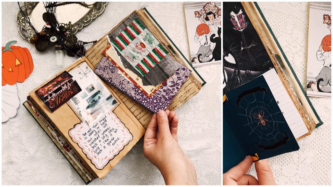 Junk Journal With Me | Halloween | Journaling Process Video