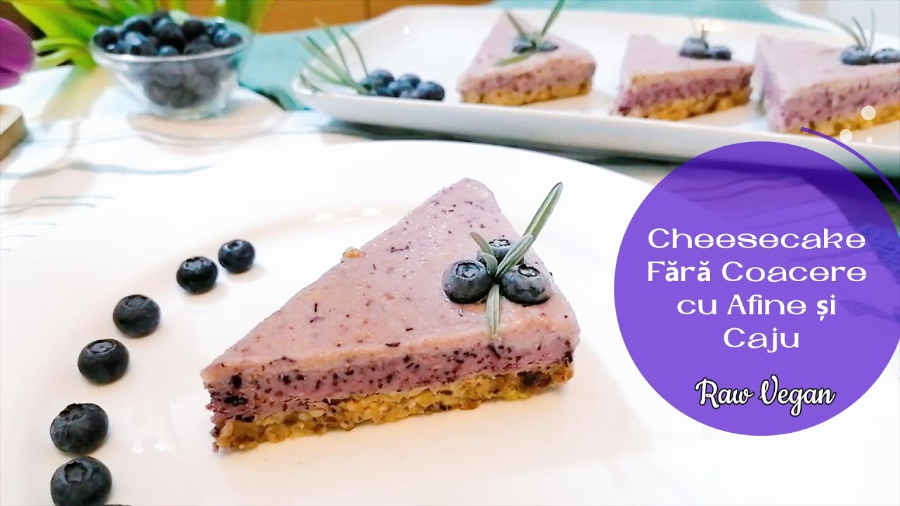Cheesecake Fără Coacere cu Afine și Caju! Raw Vegan! Desert Sănătos! Desert Rapid🫐