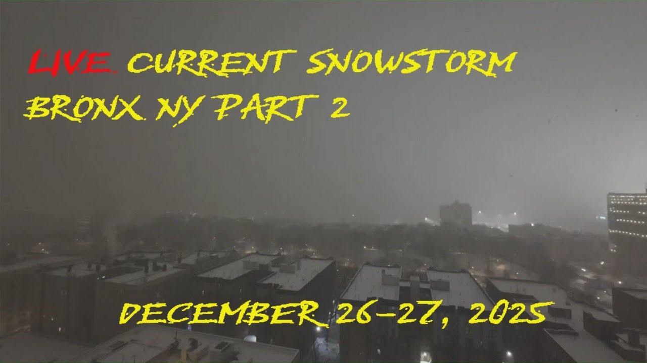 Live Current Snowstorm. Bronx NY 12/26-27/2025 Part 2