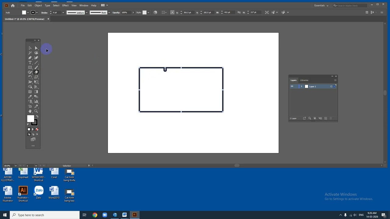 Cách dùng công cụ Eraser (Cái tẩy) trong Adobe Illustrator 2020