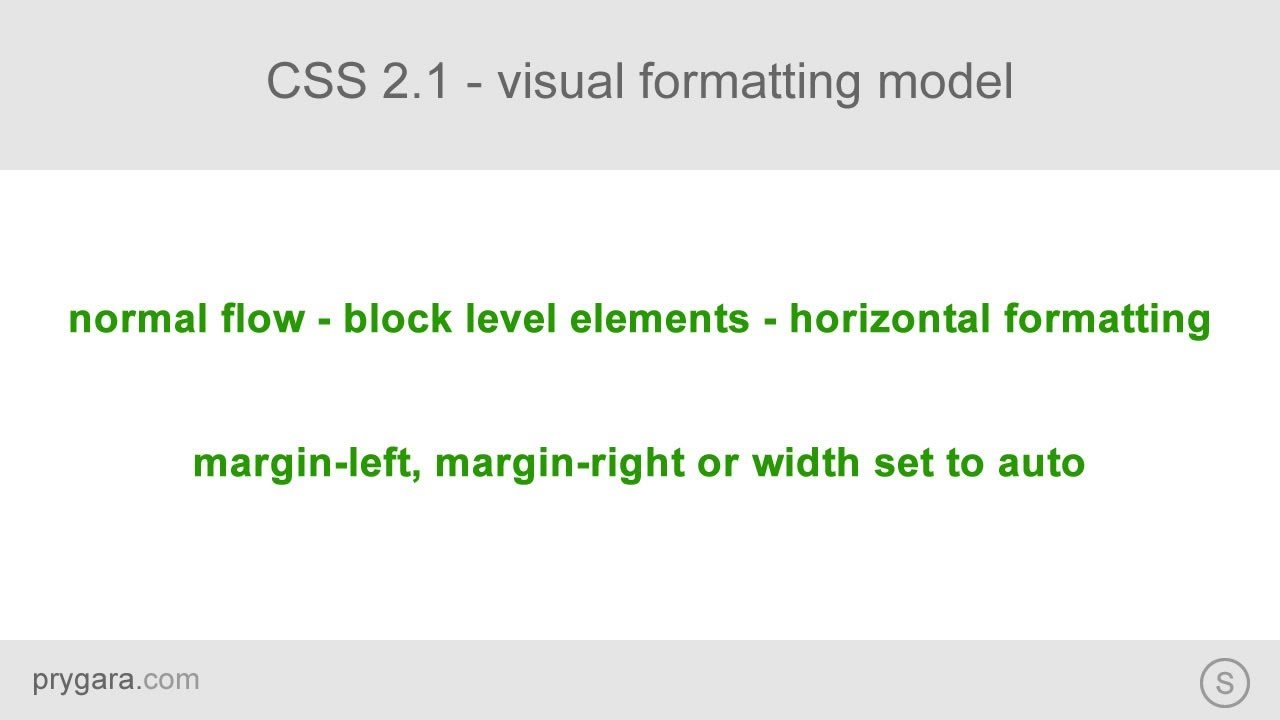 CSS 2.1 - visual formatting model - width, margin left  or margin right set to auto