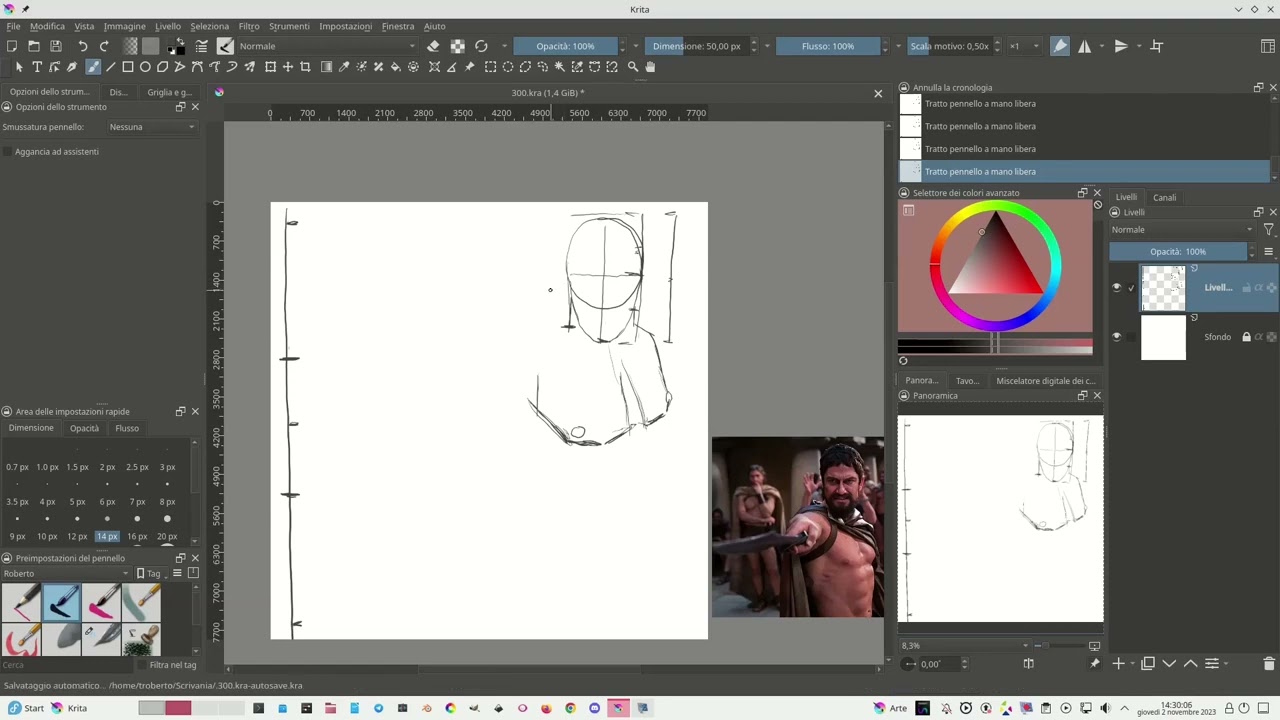 Leonida di 300 (Processo creativo real time )