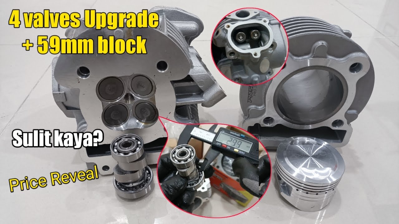 Mio Upgrade 4 valves head 19/21 + 59mm block pampalakas Price Reveal Pitsbike & z5 | BJmoto