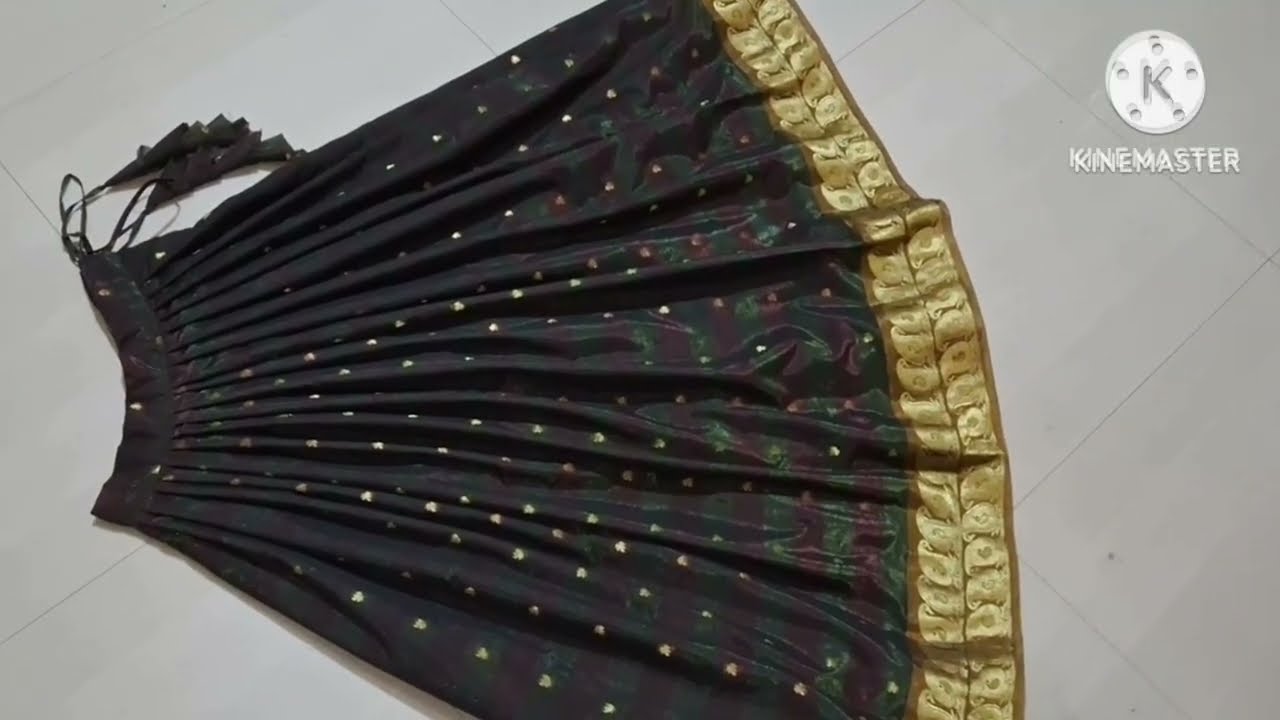 Lehenga cutting and stitching  from saree part-1 (Biginners ke liye) #stichingvlog #lehenga #croptop