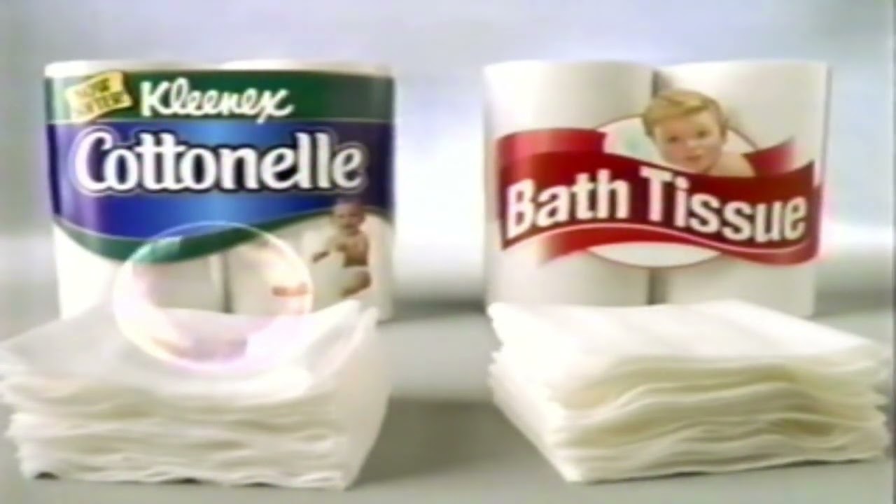 Retro Kleenex Cottonelle Bathroom Tissue Toilet Paper Commercial 1998 Relaxing Bubble