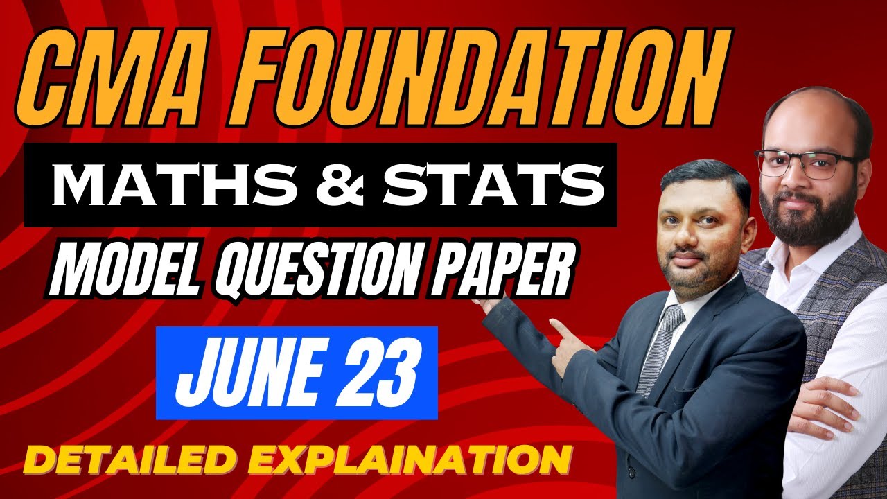 CMA Foundation MTP Business Math's & Stats June 2023 | CMA Foundation Model Question Paper June 2023