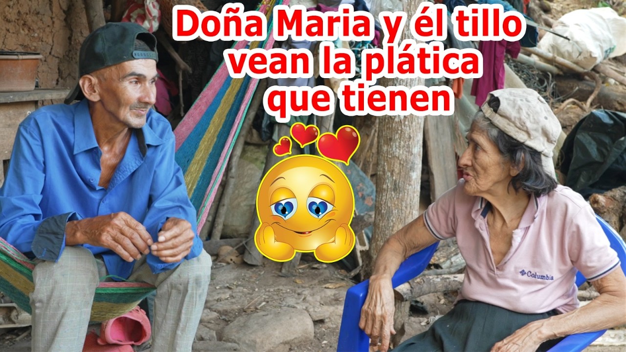 Vean a los tortolitos,  doña Maria que platica tiene con él tillo - Ediciones Mendoza