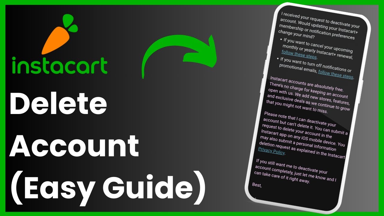 Как удалить аккаунт Instacart!