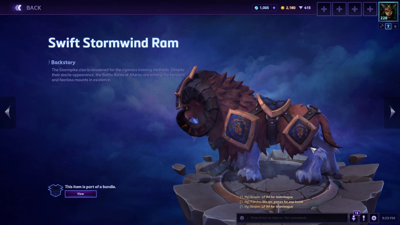 Swift Stormwind Ram | Heroes of the Storm | New Mount