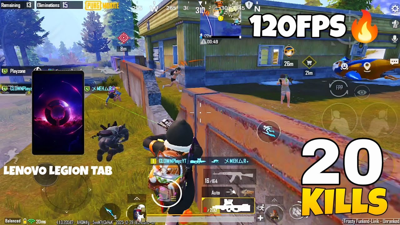 Lenovo legion tab BALANCED+120fps PUBG test 🔥 | LENOVO LEGION TAB PUBG test 🥵 | Livik Gameplay!