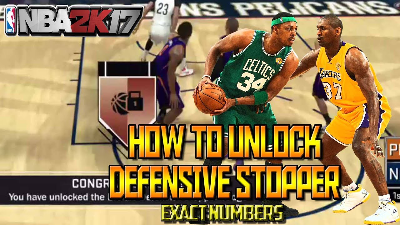 HOW TO GET DEFENSIVE STOPPER BADGE - FASTEST WAY TO UNLOCK DEFENSIVE STOPPER - NBA 2K17