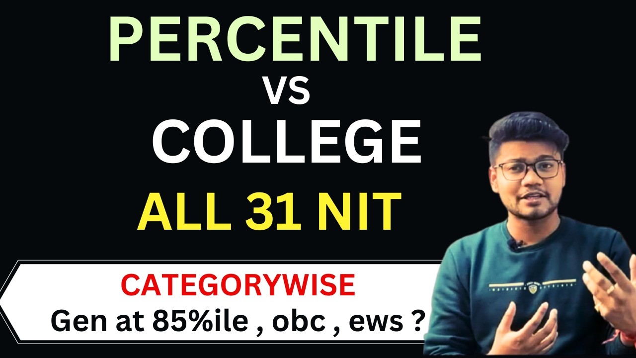 JEE Mains 2026 | Percentile vs NIT | कितने percentile पर कौनसा NIT मिलेगा ? Category wise #nit
