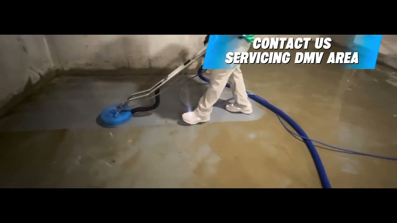 Cleaning dirty basement concrete floor