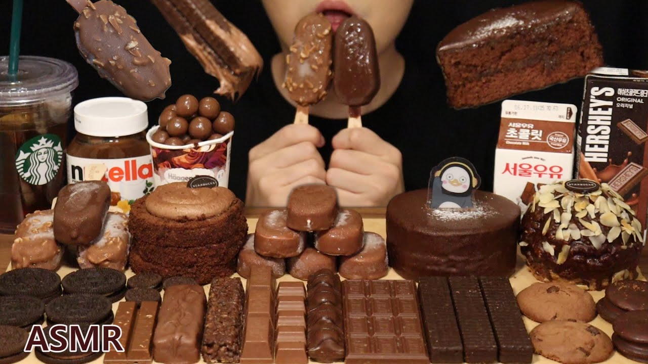 ASMR MAGNUM NUTELLA MALTESERS CHOCOLATE ICE CREAM DESSERT CAKE MUKBANG es krim sorveteアイスクリーム초콜릿케익먹방