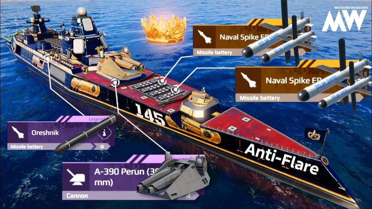 RF Kronshtadt with Naval Spike ER Anti-Flare Missile Spamming 🔥 - Modern Warships