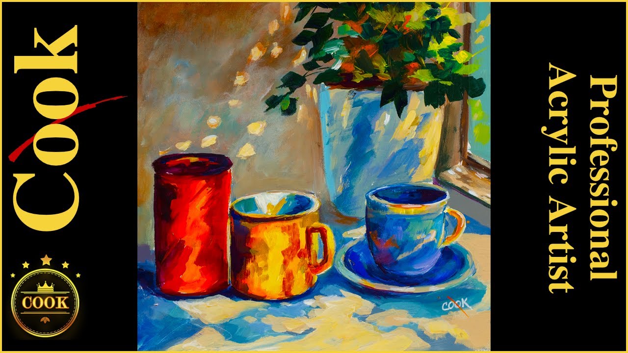A Cup of Inspiration: Painting a Still Life of Coffee Mugs in a Sunny Window #gingercooklive