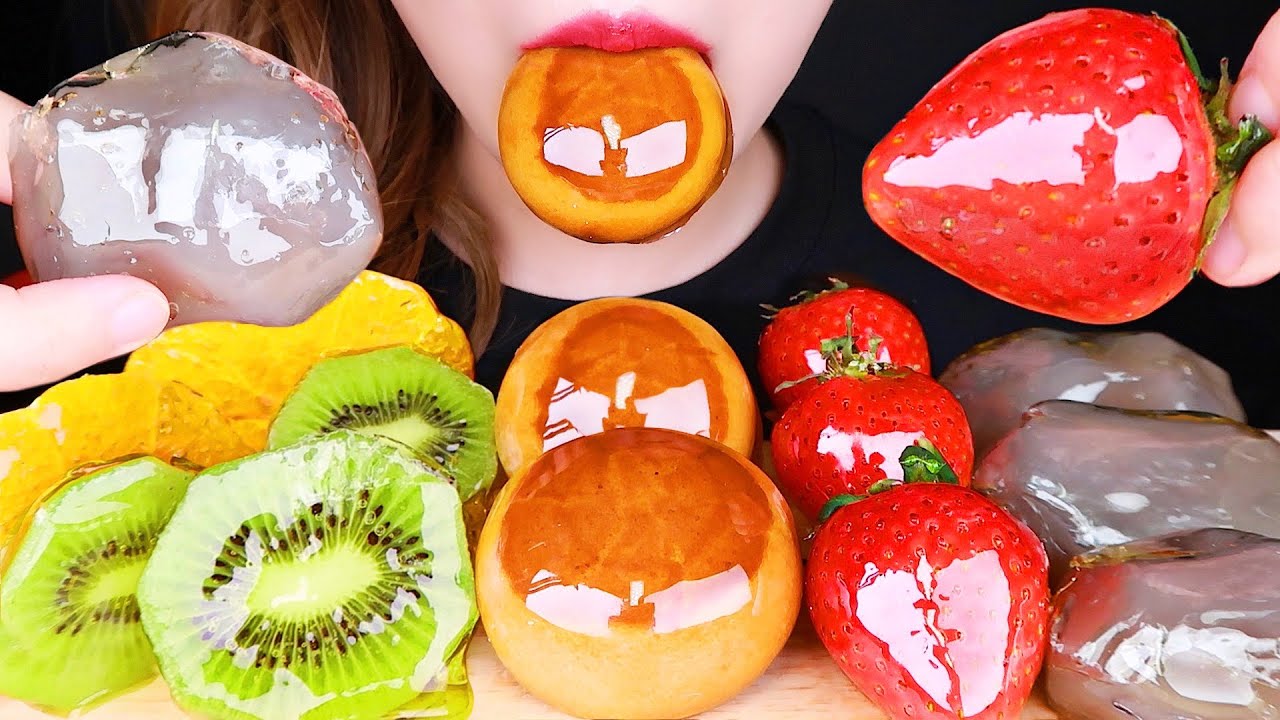 ASMR CANDIED FRUIT, CANDIED RICE CAKE *TANGHULU* 탕후루 먹방 EATING SOUNDS MUKBANG NO TALKING