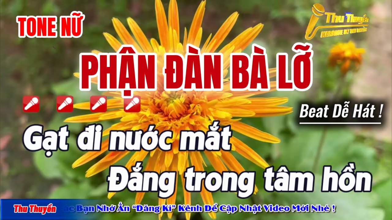 Karaoke Phận Đàn Bà Lỡ ( Tone Nữ ) St Thanh Tuấn | Gạt đi nước mắt Đắng trong tâm hồn...