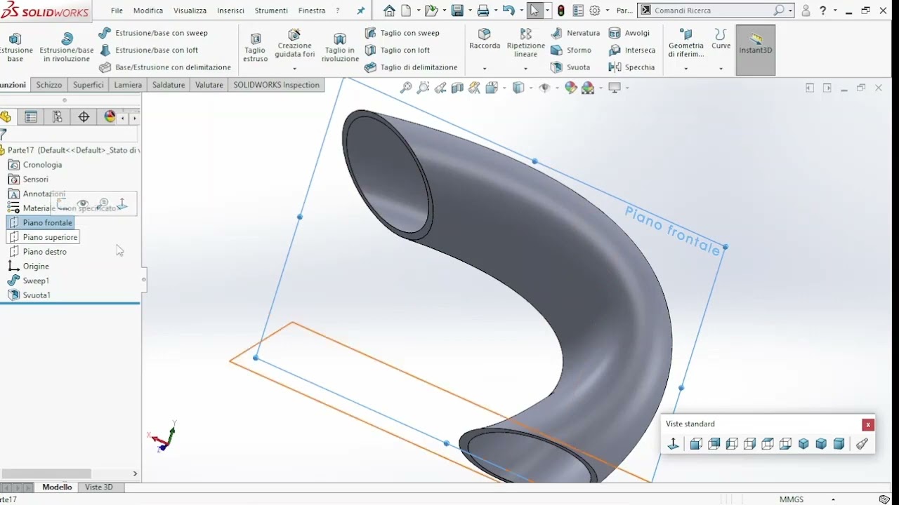 3° Video Tutorial:  Estrusione con Sweep ( percorso )