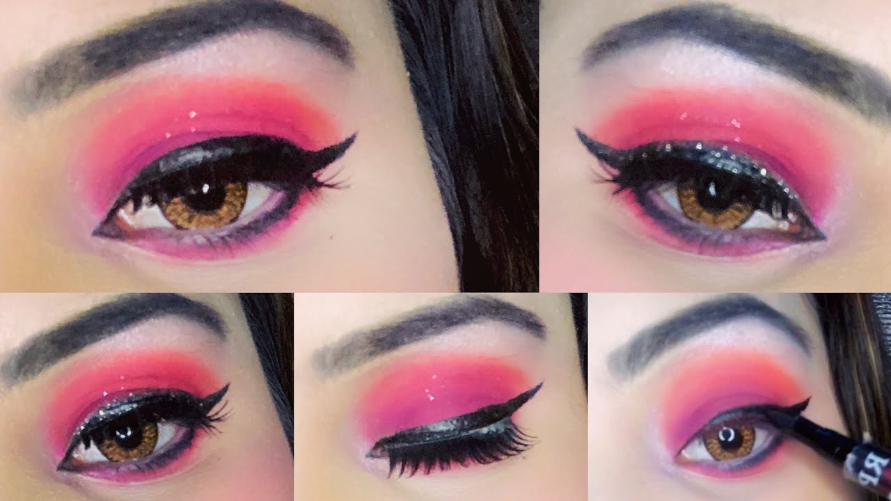 Multi shade eyes makeup