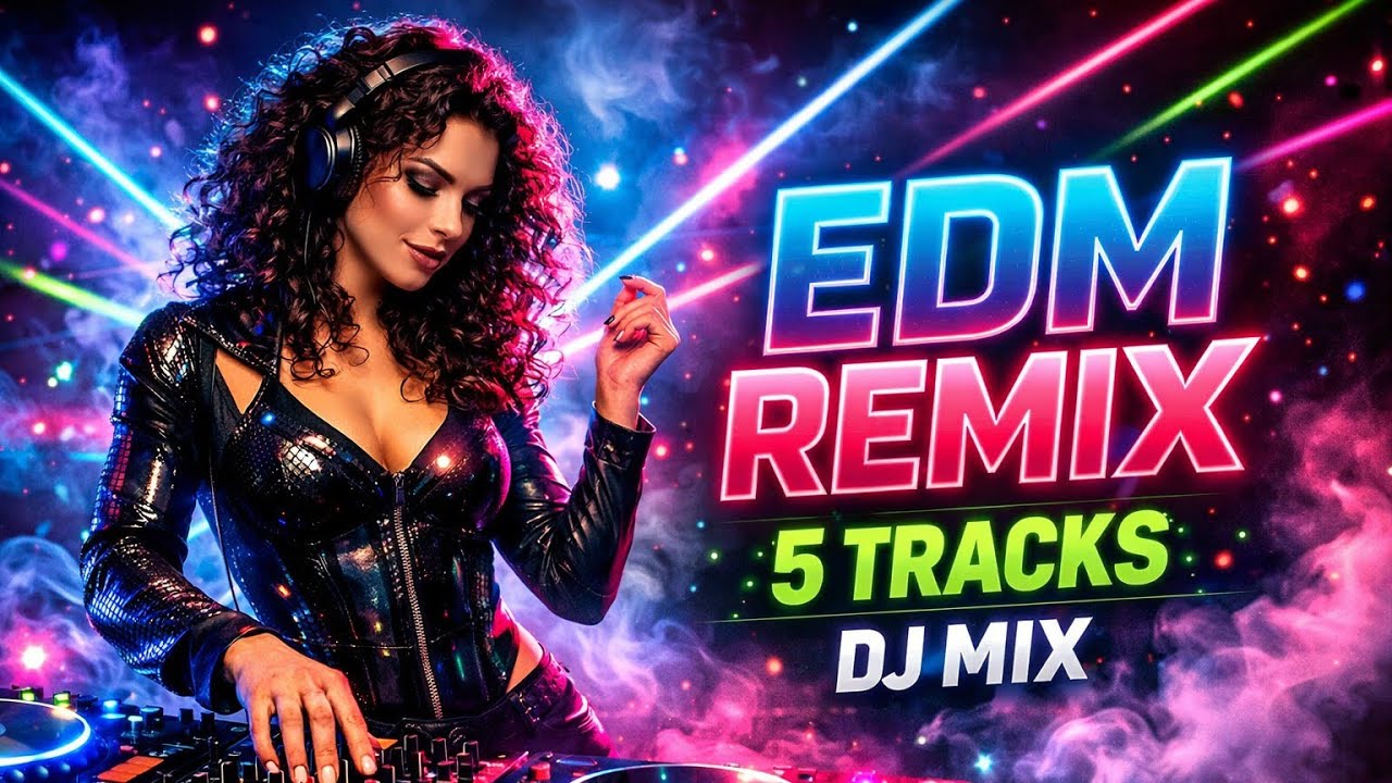 EDM Remix 5 Tracks – 12 Min DJ Mix | Festival Club Mix