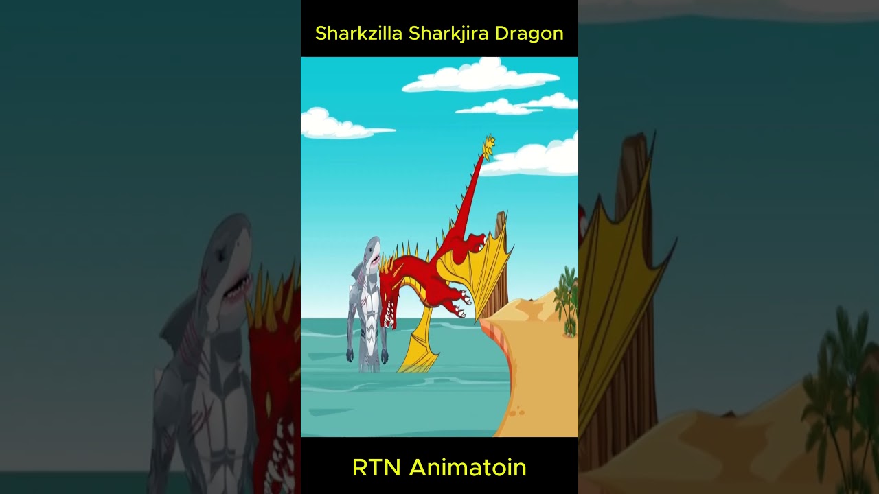 Sharkzilla Sharkjira Dragon King Kong Fighting animation cartoon RTN Animation