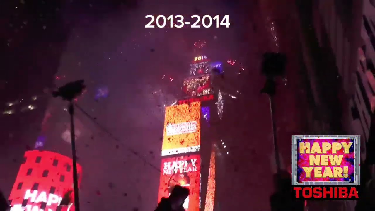 time square ball drop 2000-2024 (crowd view)