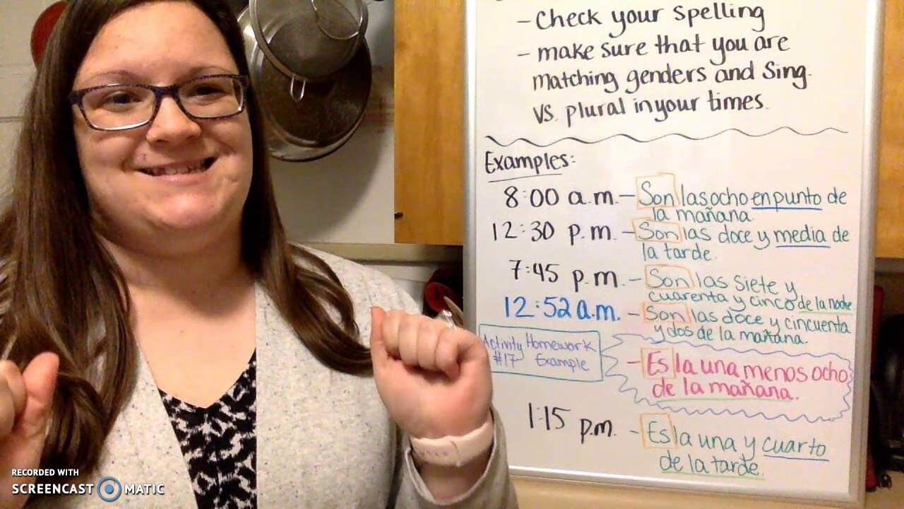 CHS Spanish 1 Telling Time Examples