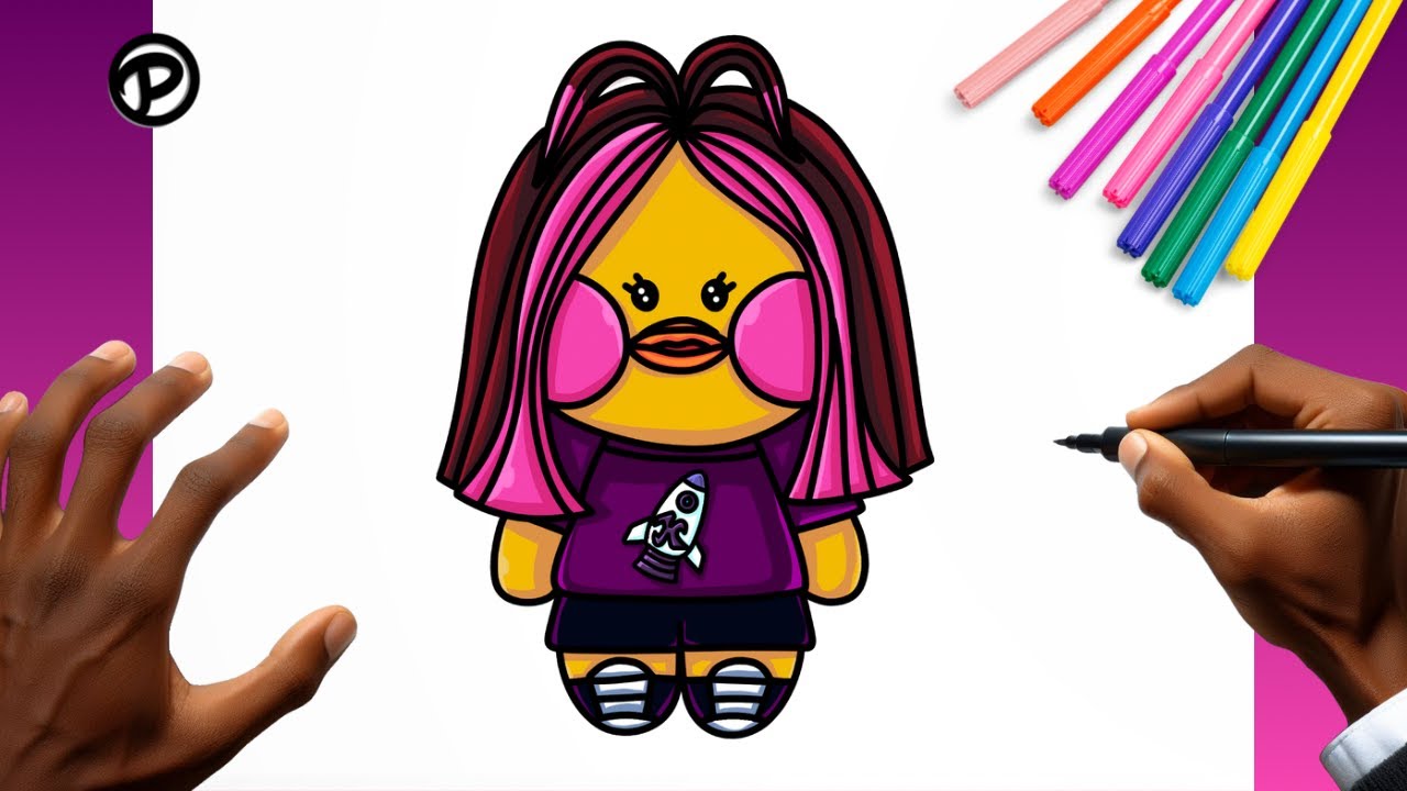 Como desenhar o Paper Duck da Katlen Passo a Passo