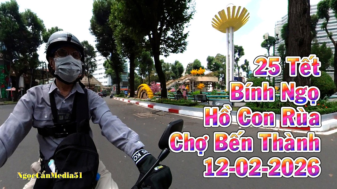 25 Tết Bính Ngọ chạy xe Honda Super Dream từ Hồ Con Rùa đến Chợ Bến Thành 12-02-2026