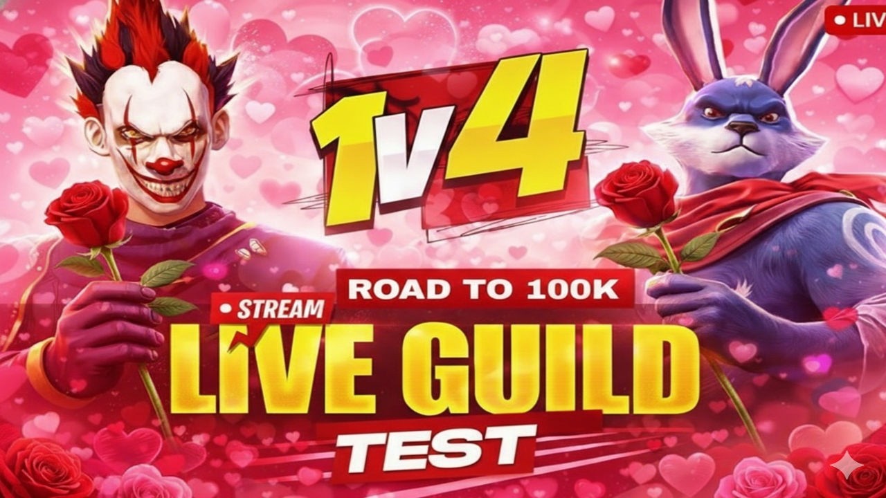 FF LIVE TOP 1 GUILD TEST 1 VS 4 | ROAD TO 100K ON LIVE | LIVE GUILD TESTING#fflive #girllive #ffgirl