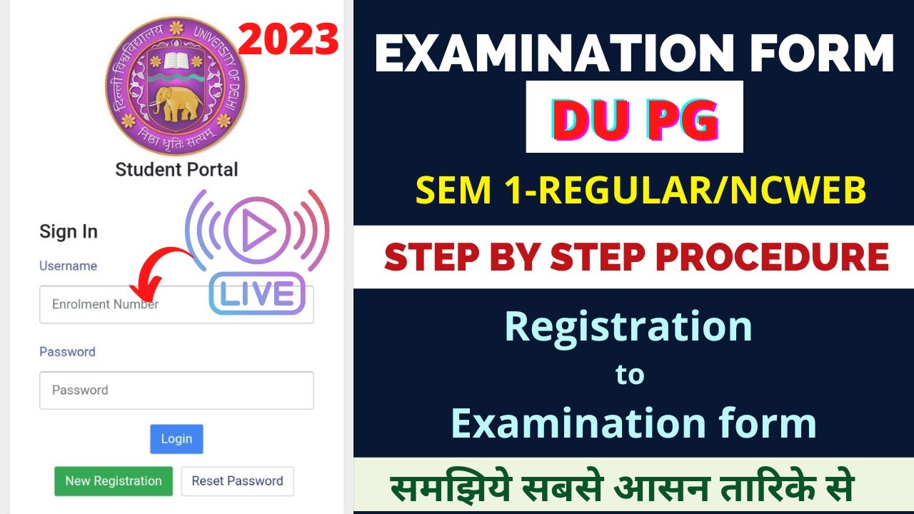How to fill du pg examination form|Du semester 1 examination form procedure|Delhi University pg