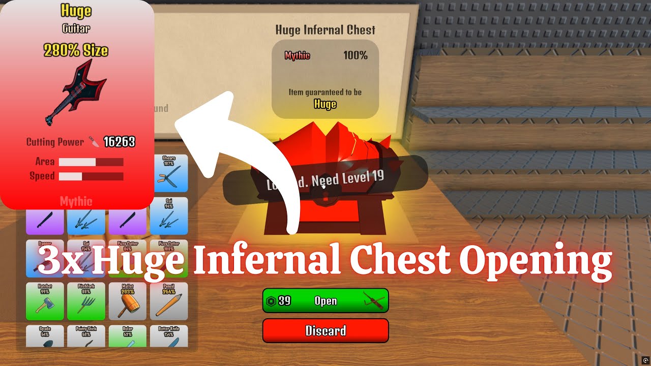 I Have Opened 3 Huge Infernal Chests and Became Overpowered in Cut Grass - Roblox!