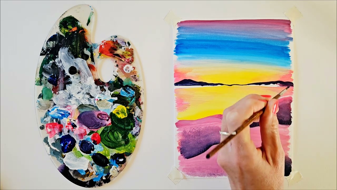 Easy Winter Landscape Painting using Acrylics